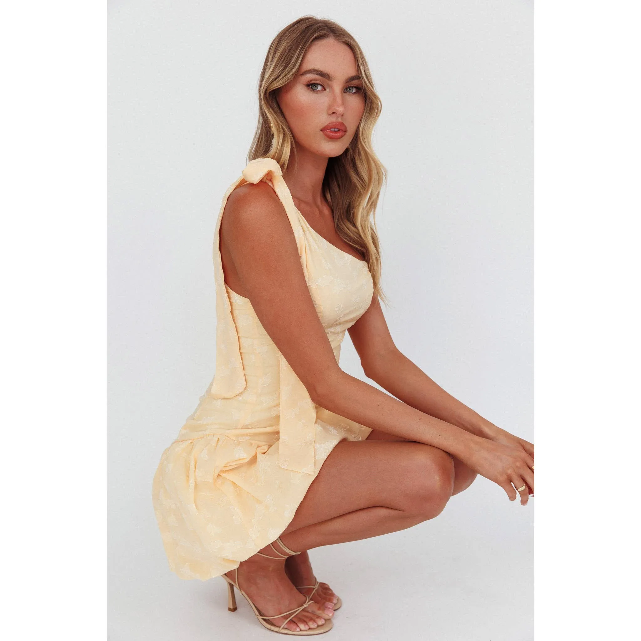 ONE SHOULDER TIED MINI DRESS
