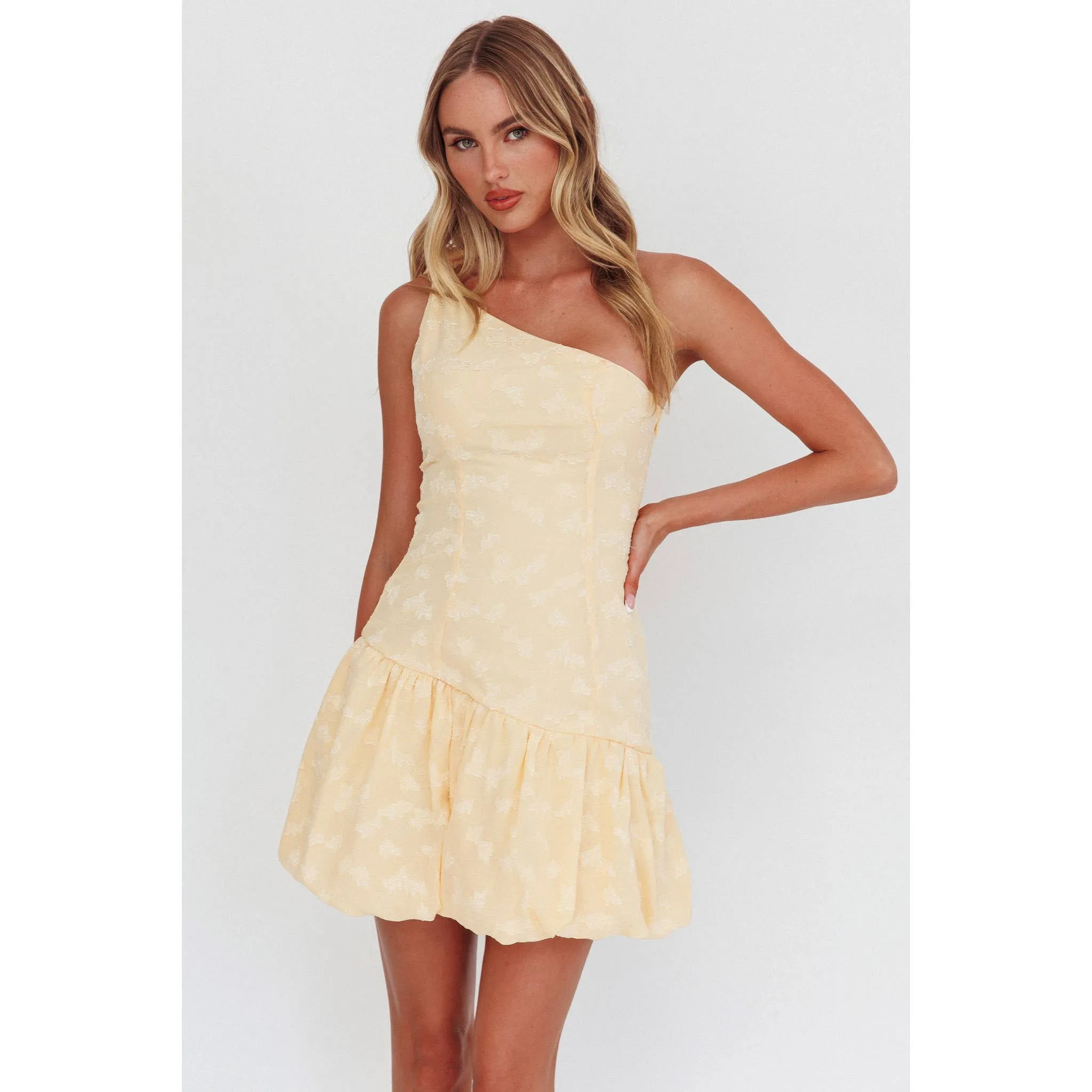 ONE SHOULDER TIED MINI DRESS