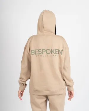 Oversized Beige Hoodie with 3D Print- UNISEX