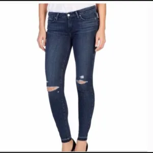 Paige Denim Women's Verdugo Ankle Skinny Jeans Blue Size 28 Distressed Dark
