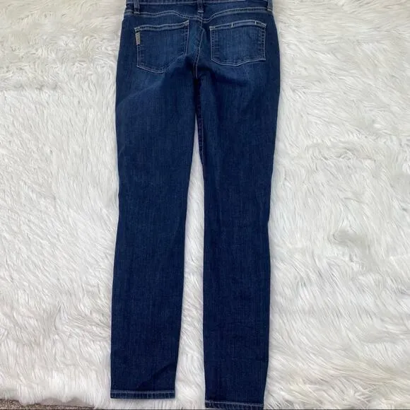 Paige Denim Women's Verdugo Ankle Skinny Jeans Blue Size 28 Distressed Dark