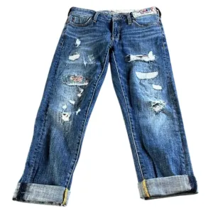 PILCRO and The Letterpress Slim Boyfriend- Patchwork Embroidered - Size 25