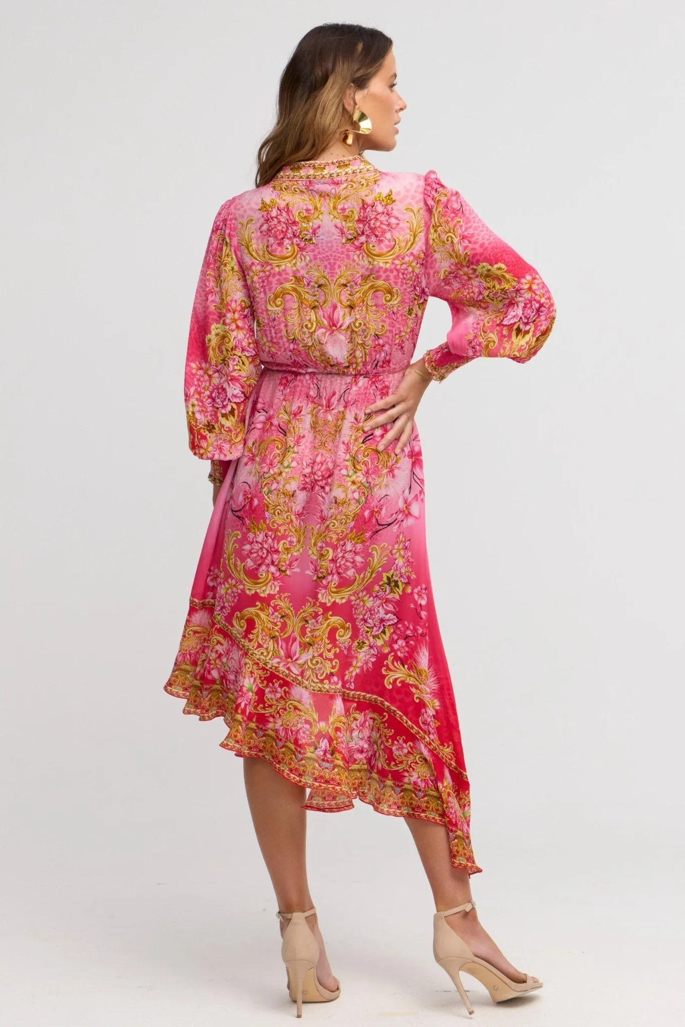 Pink Candy Hi Low Wrap Dress