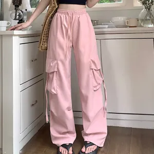 Pink Cargo Pocket Sweatpants