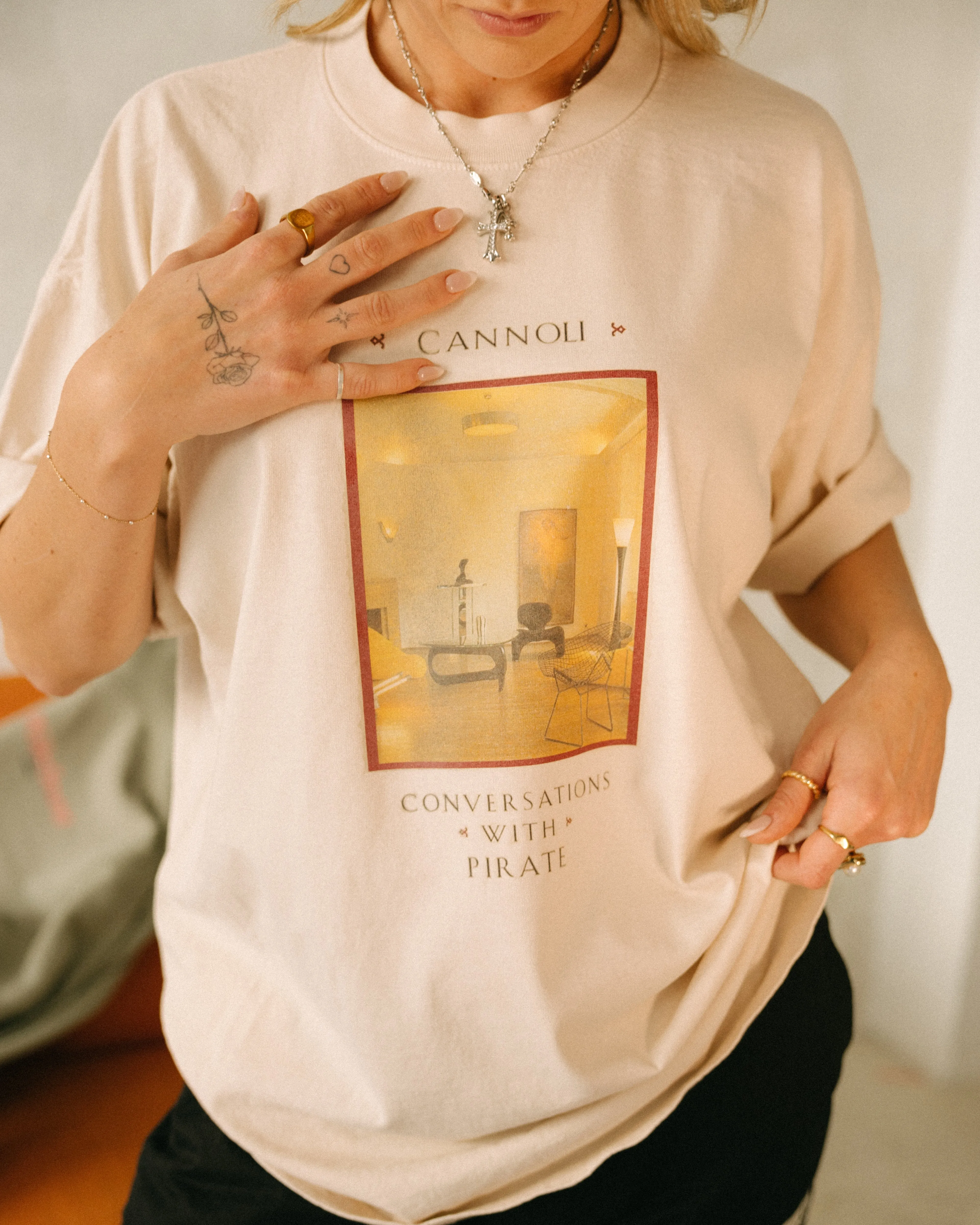 Pirate Conversations Tee (Cannoli Cream)