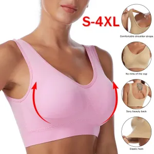 Plus Size Sports Bras Women Push Up Bra Unwired Bras Summer Breathable