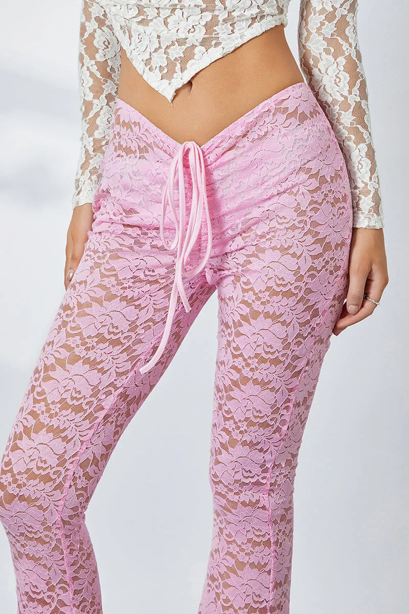 PR3334 Lace Sheer Leggings Pant