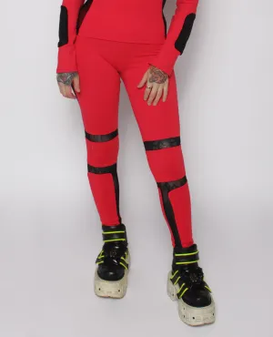 PROTECTION LEGGING RED / BLACK MESH