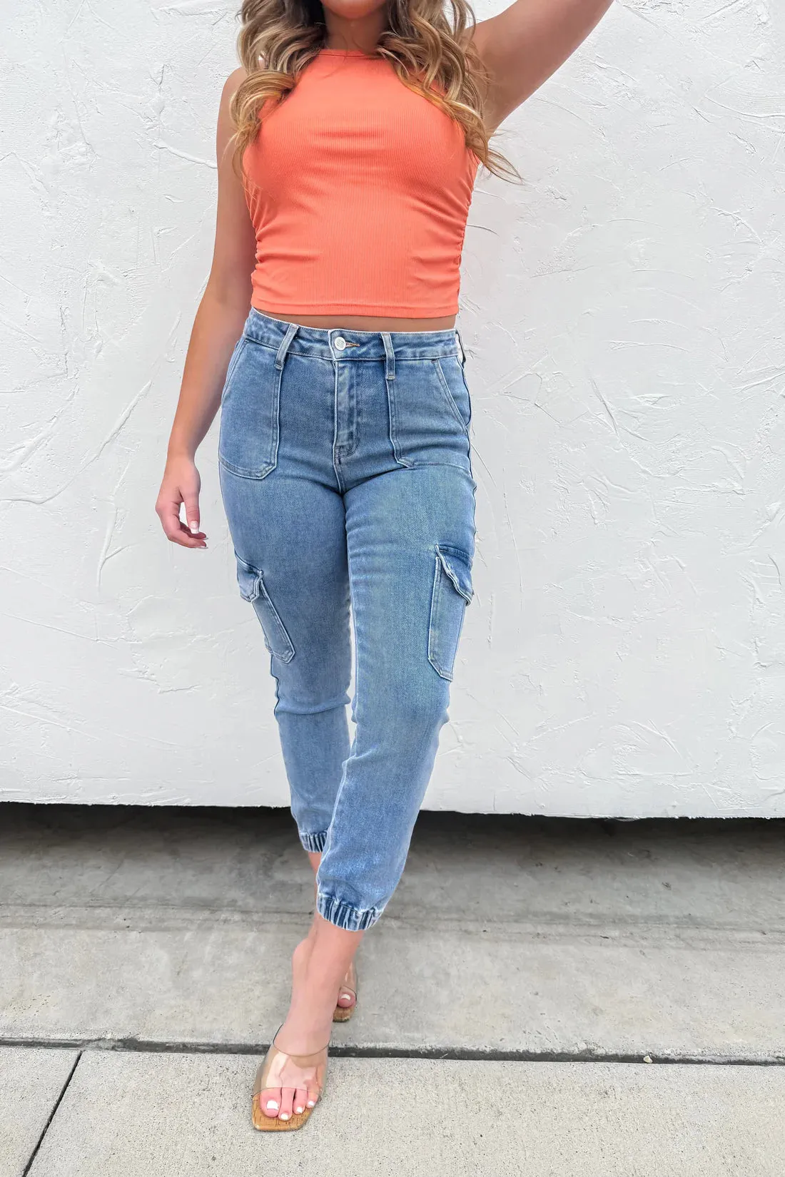 QUINN DENIM CARGO JOGGERS