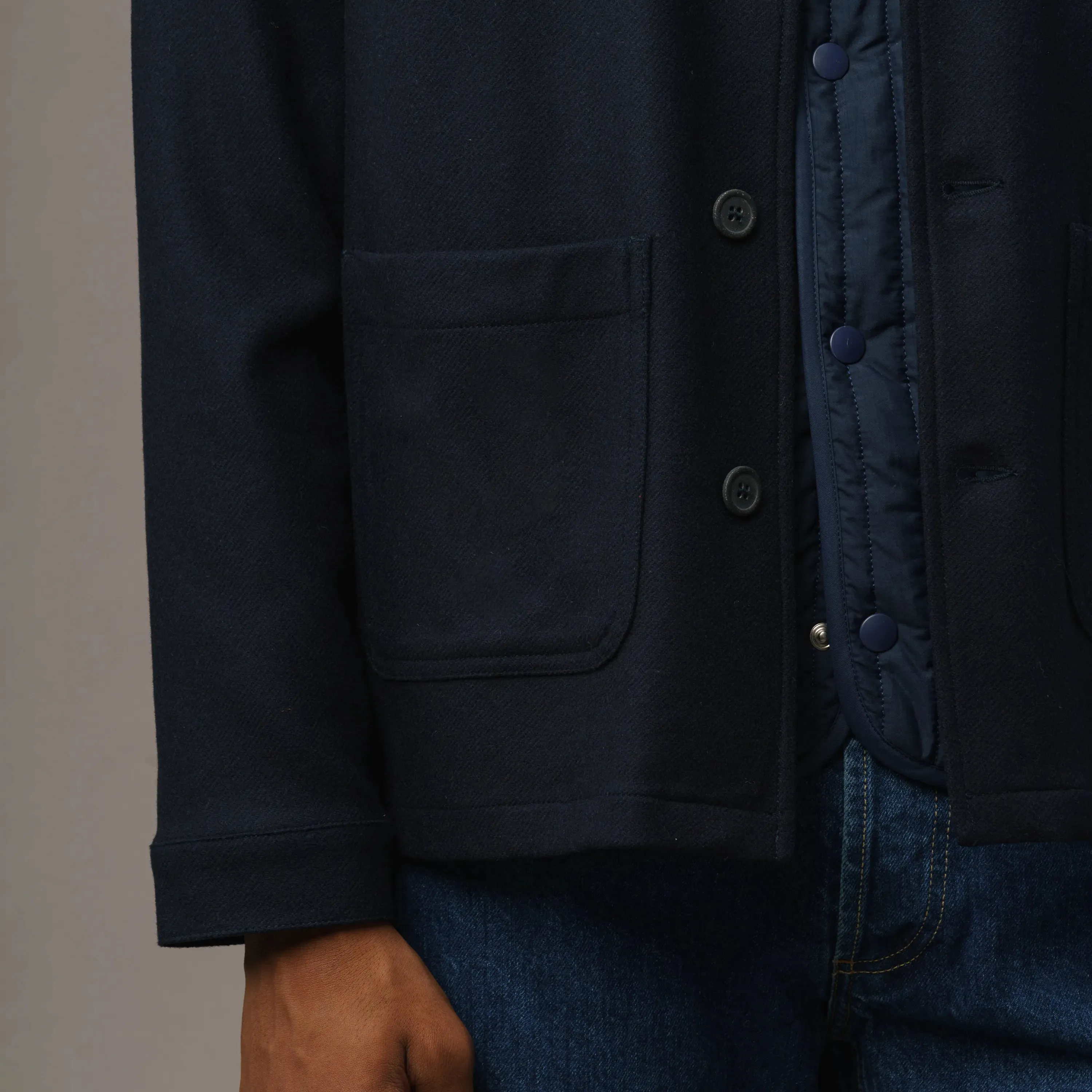 RECYCLED WOOL WORK JACKET
