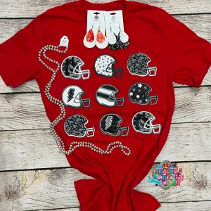 Red Tee With Helmets