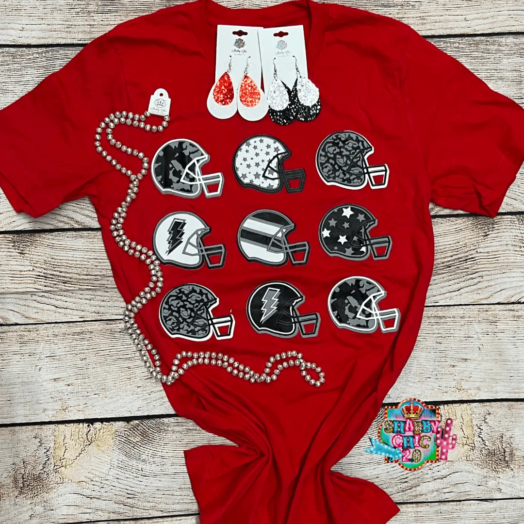 Red Tee With Helmets