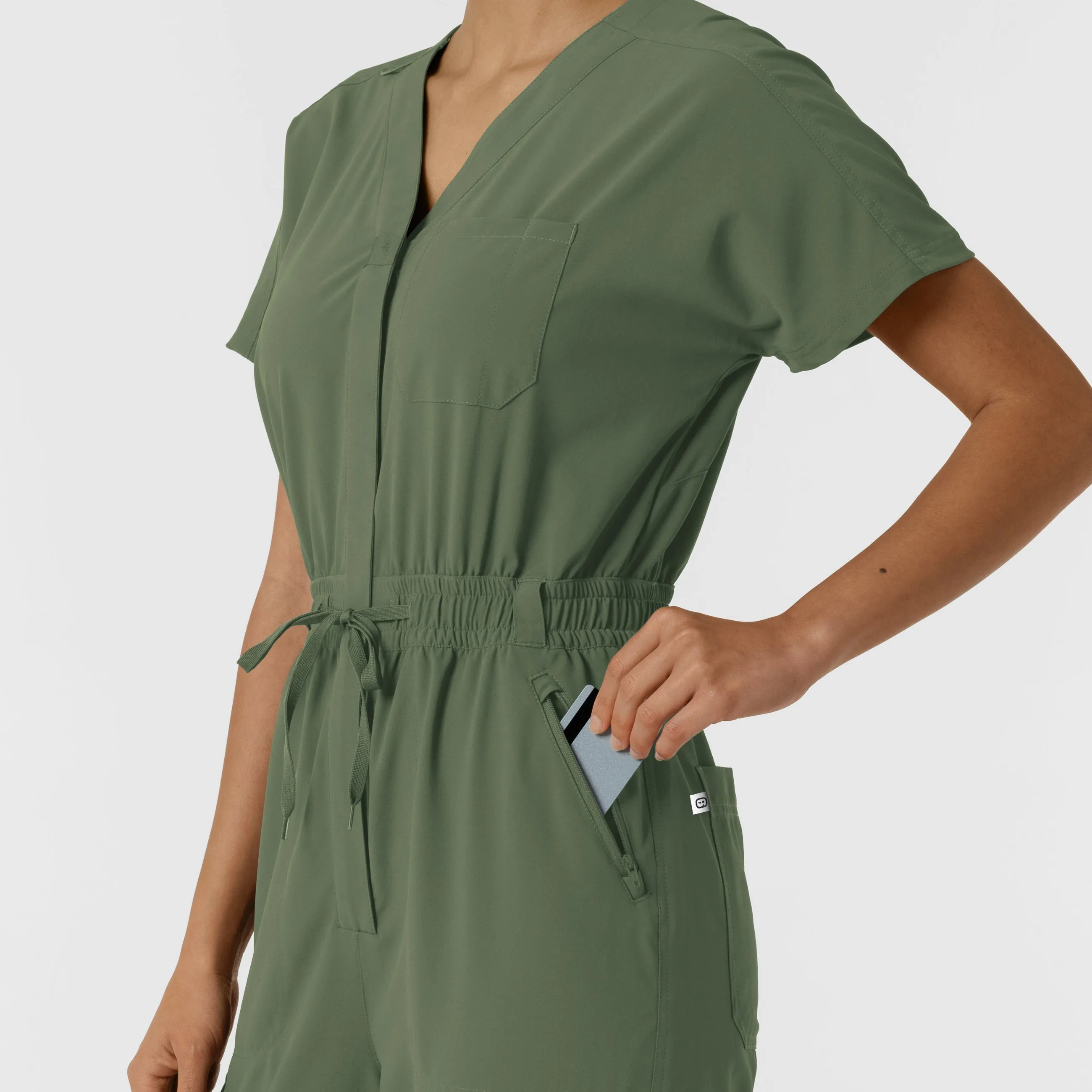 RENEW 3234 Cargo Jogger Scrub Jumpsuit Olive