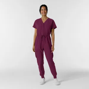 RENEW 3234 Cargo Jogger Scrub Jumpsuit Wine