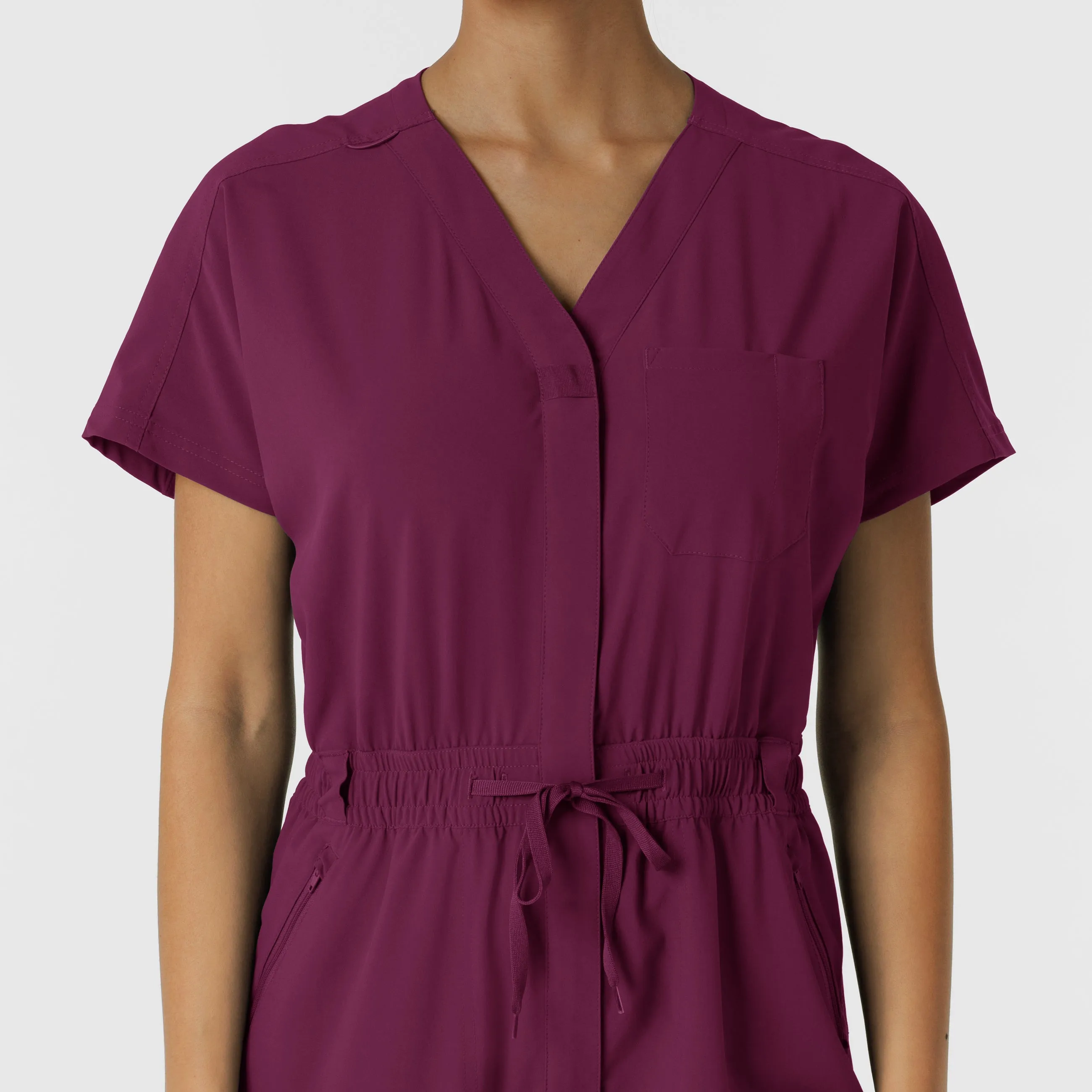 RENEW 3234 Cargo Jogger Scrub Jumpsuit Wine