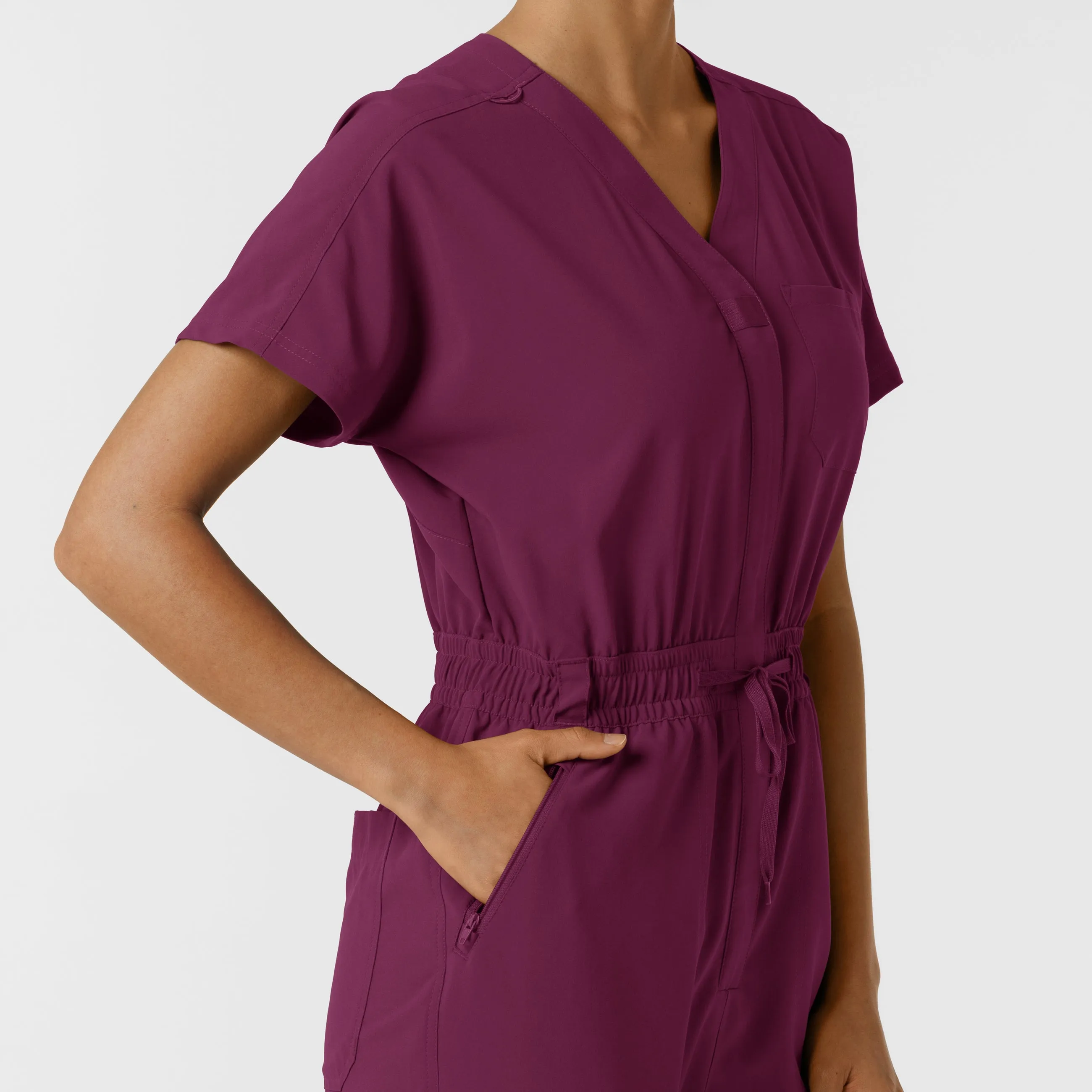 RENEW 3234 Cargo Jogger Scrub Jumpsuit Wine