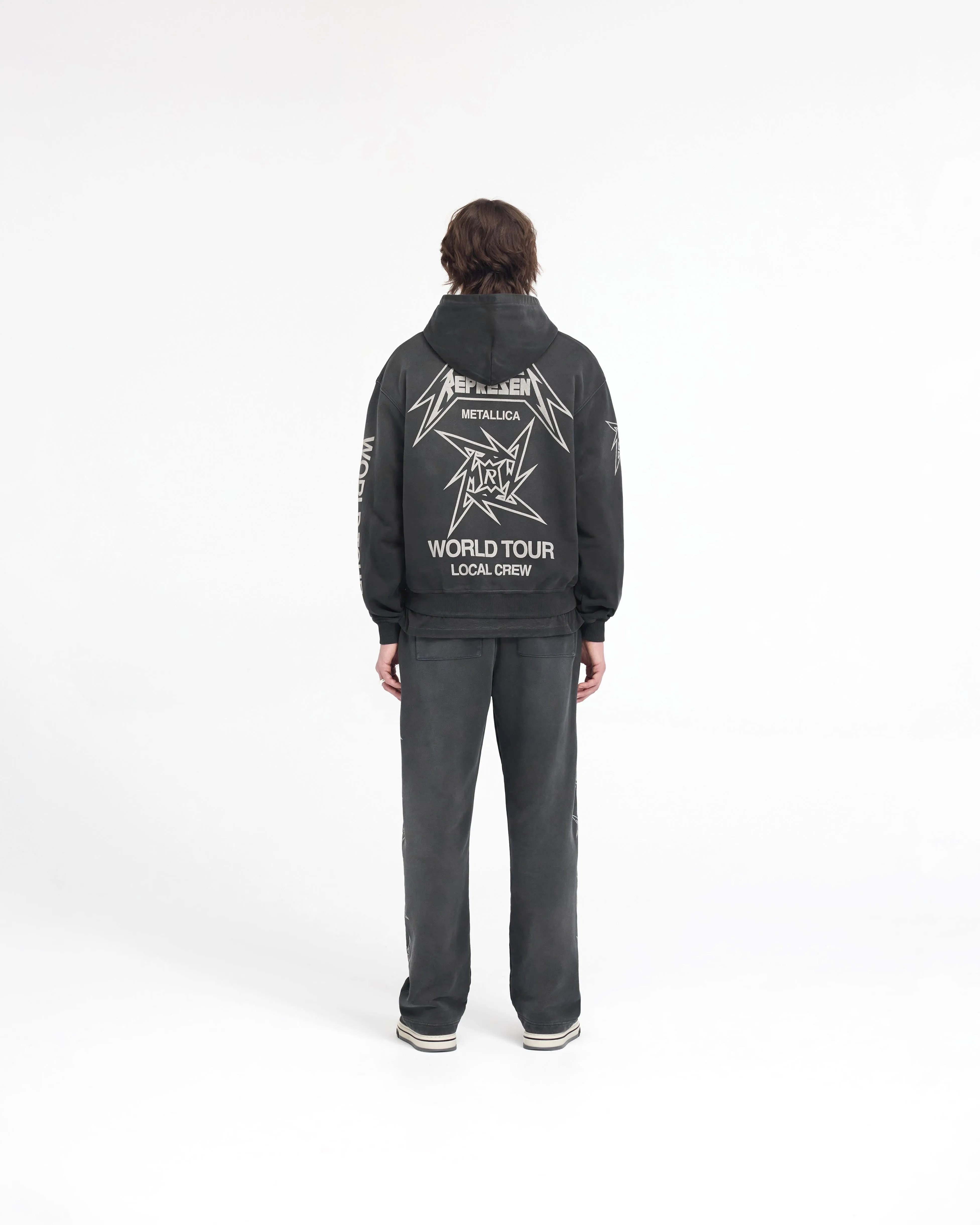 Represent X Metallica Local Crew Zip Hoodie - Stained Black