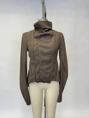 Rick Owens Lamb Leather Asymmetrical Jacket