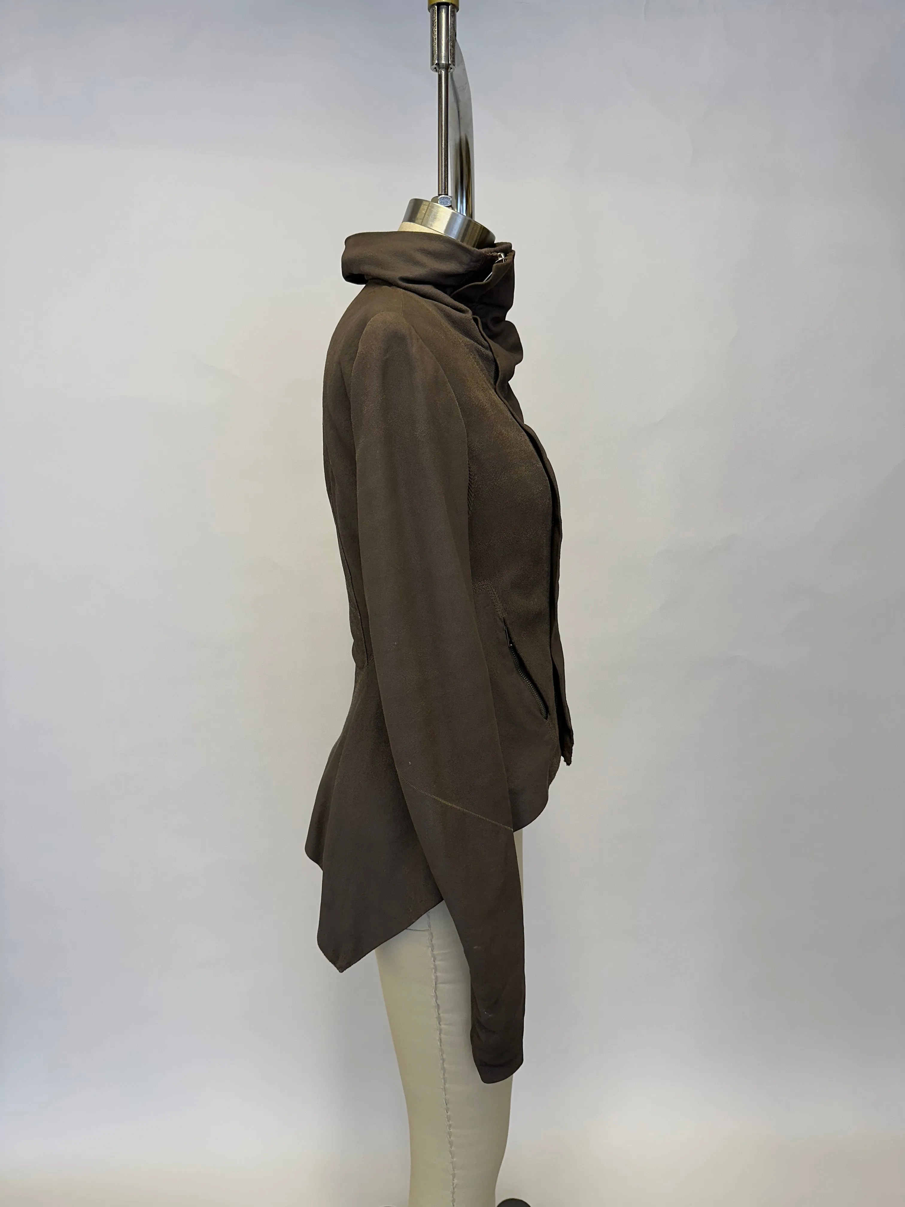 Rick Owens Lamb Leather Asymmetrical Jacket