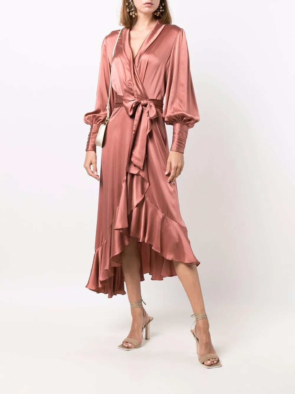 Rose wrap midi dress