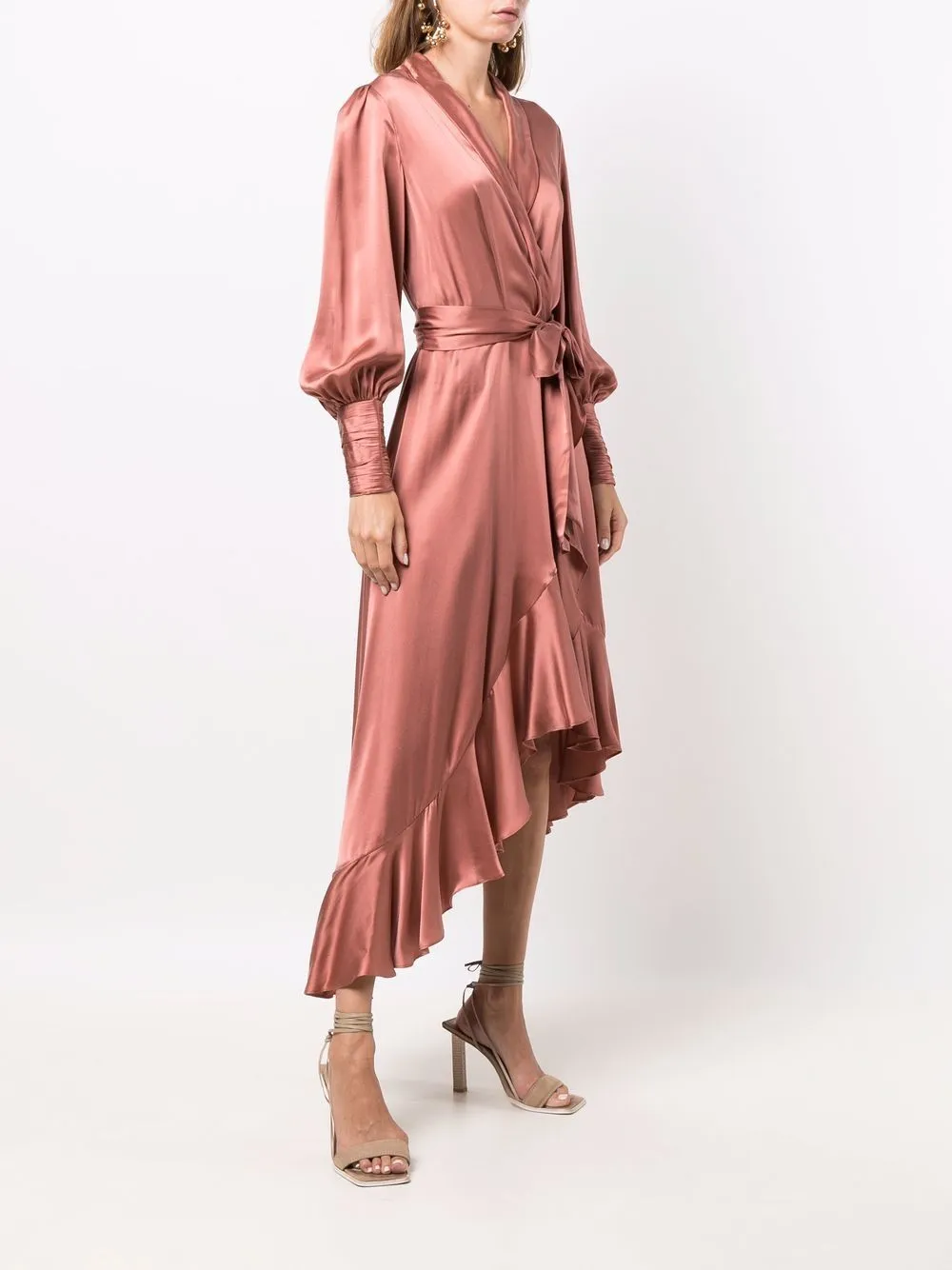 Rose wrap midi dress