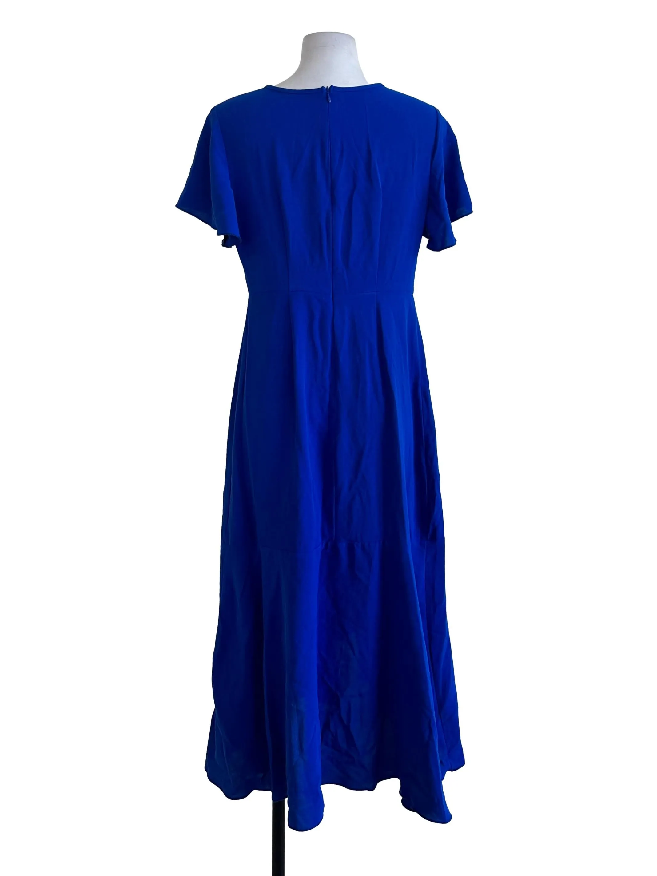 Royal Blue Plain Wrap Dress