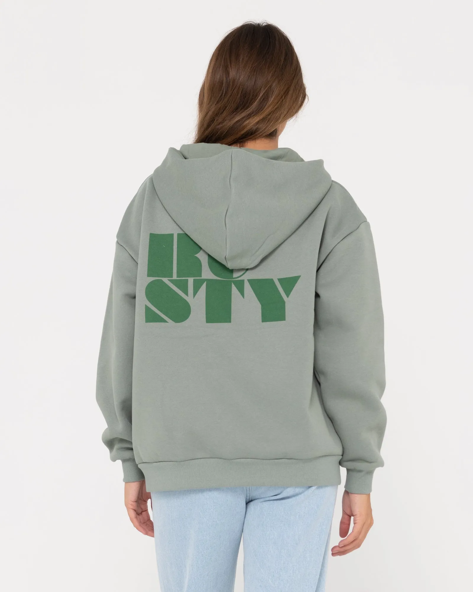 RUSTY CODE OVERSIZE ZIP HOODED FLEECE