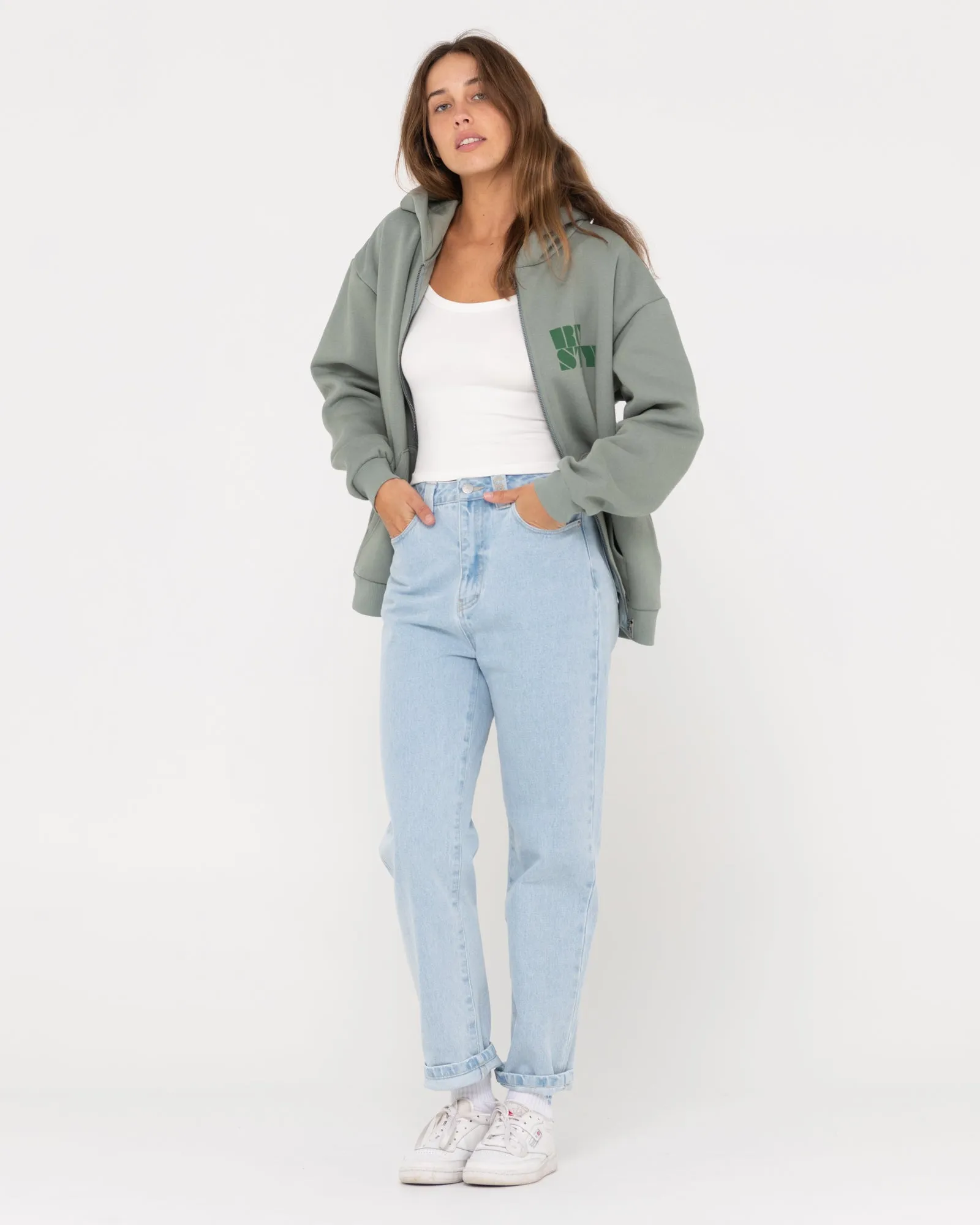 RUSTY CODE OVERSIZE ZIP HOODED FLEECE