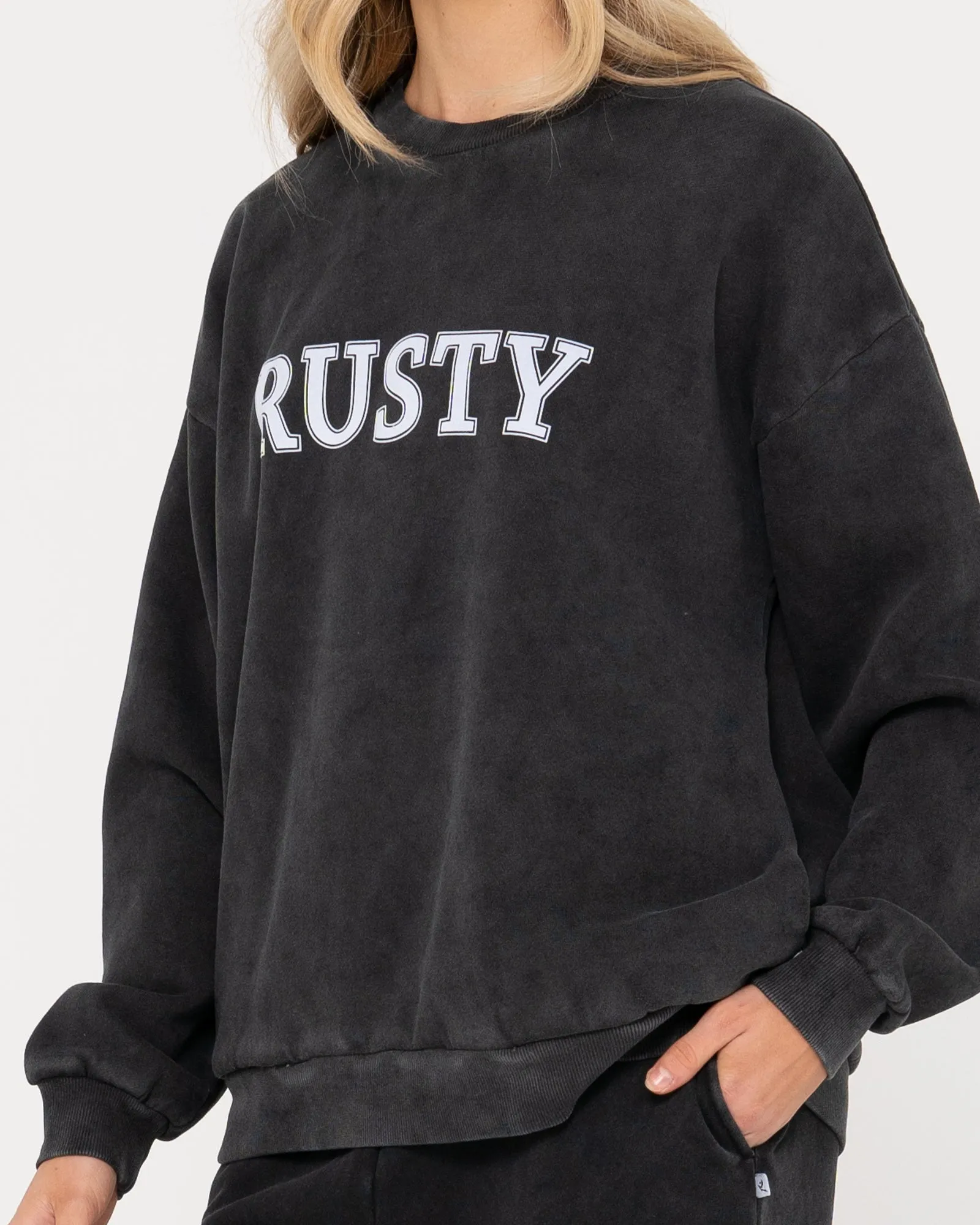 RUSTY OVERSIZE CREW FLEECE