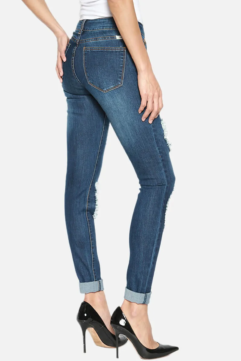 Rylee Distressed Shredded Skinny Jeans