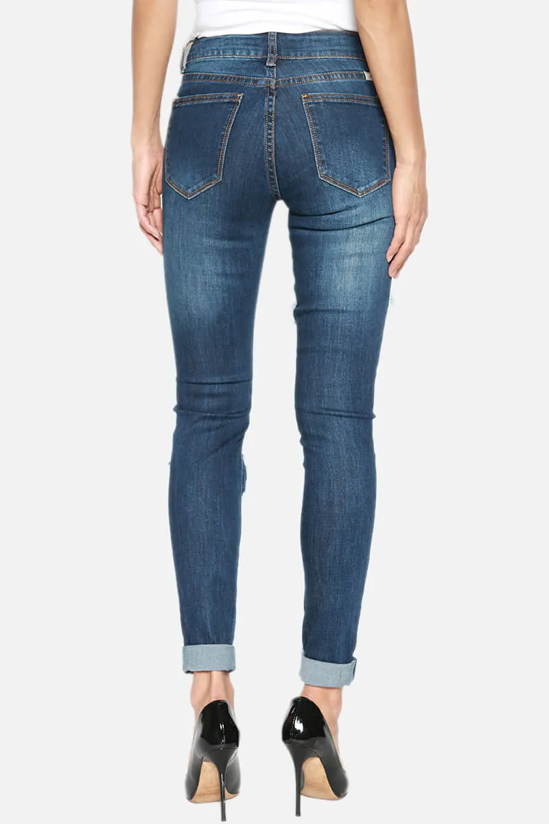 Rylee Distressed Shredded Skinny Jeans