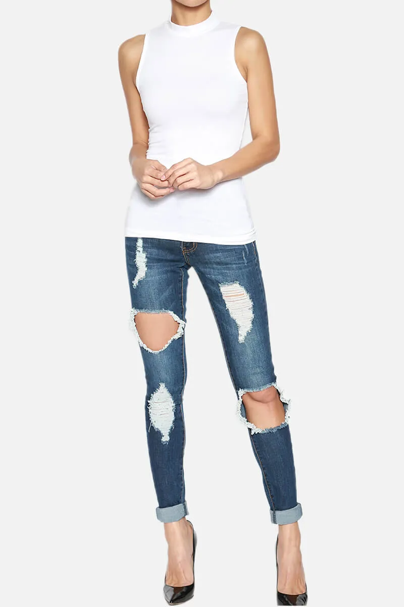 Rylee Distressed Shredded Skinny Jeans