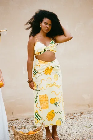 SAMPLE-Tillie Midi Skirt - Amalfi Citrus