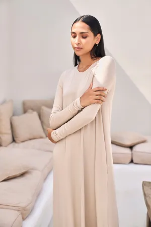 Sand Skin Long Sleeves Dress (Natural)