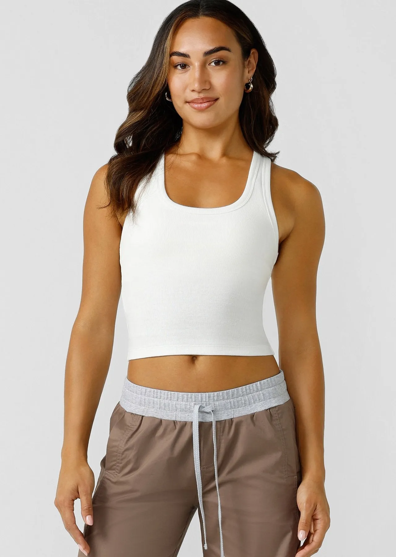 Scoop Neck Essentials Tank | Porcelain