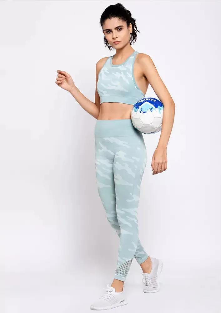 Seamless Camo Yoga Set With High Waist Leggings & Crop Top