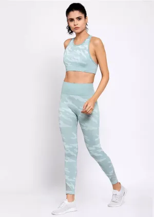 Seamless Camo Yoga Set With High Waist Leggings & Crop Top