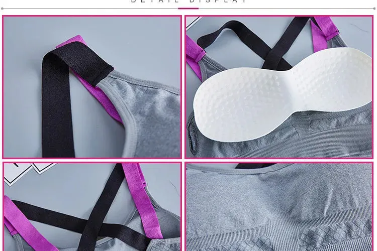 Seamless High Impact Sports Bra for Women - Gym Yoga Fitness Top