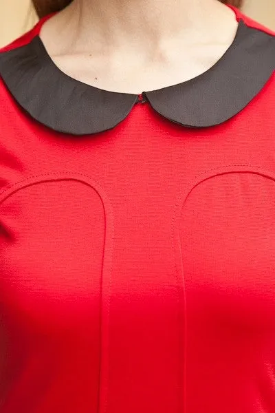 Short Black Dress Peter Pan Collar Back Zipper Sleeveless