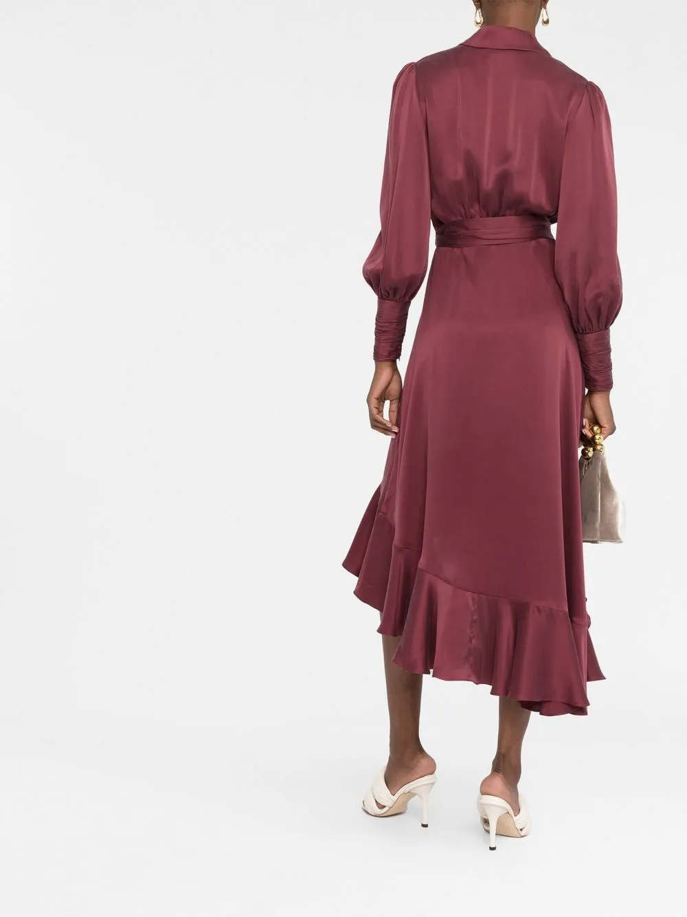 Silk midi wrap dress
