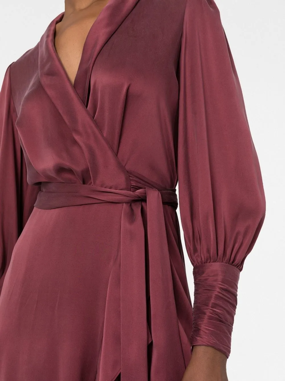 Silk midi wrap dress