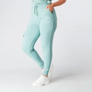 Silver Green Cargo Joggers