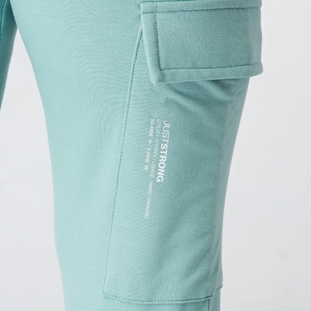 Silver Green Cargo Joggers