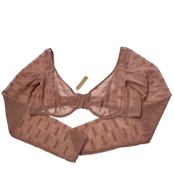 SKIMS After Hours Long Sleeve Bra Top   Leggings Set Rose Clay 4X