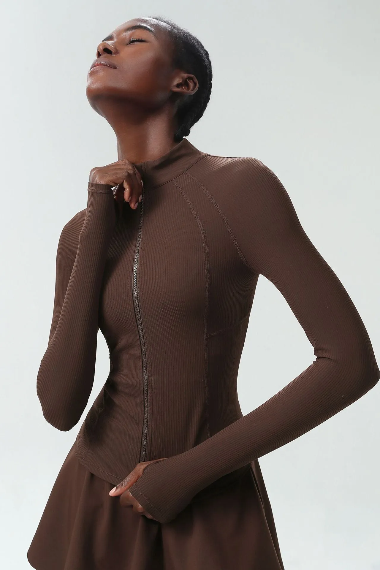 Sleek High-Performance Zip-Up Long Sleeve Yoga &amp; Fitness Top