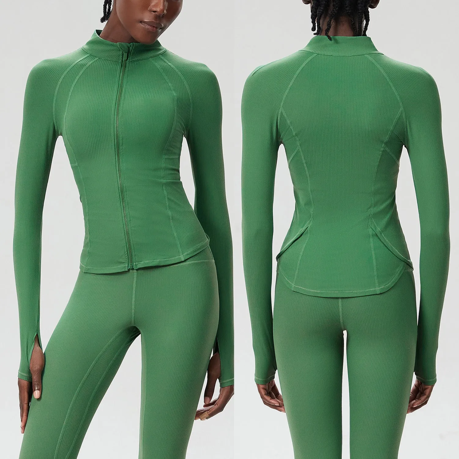 Sleek High-Performance Zip-Up Long Sleeve Yoga &amp; Fitness Top