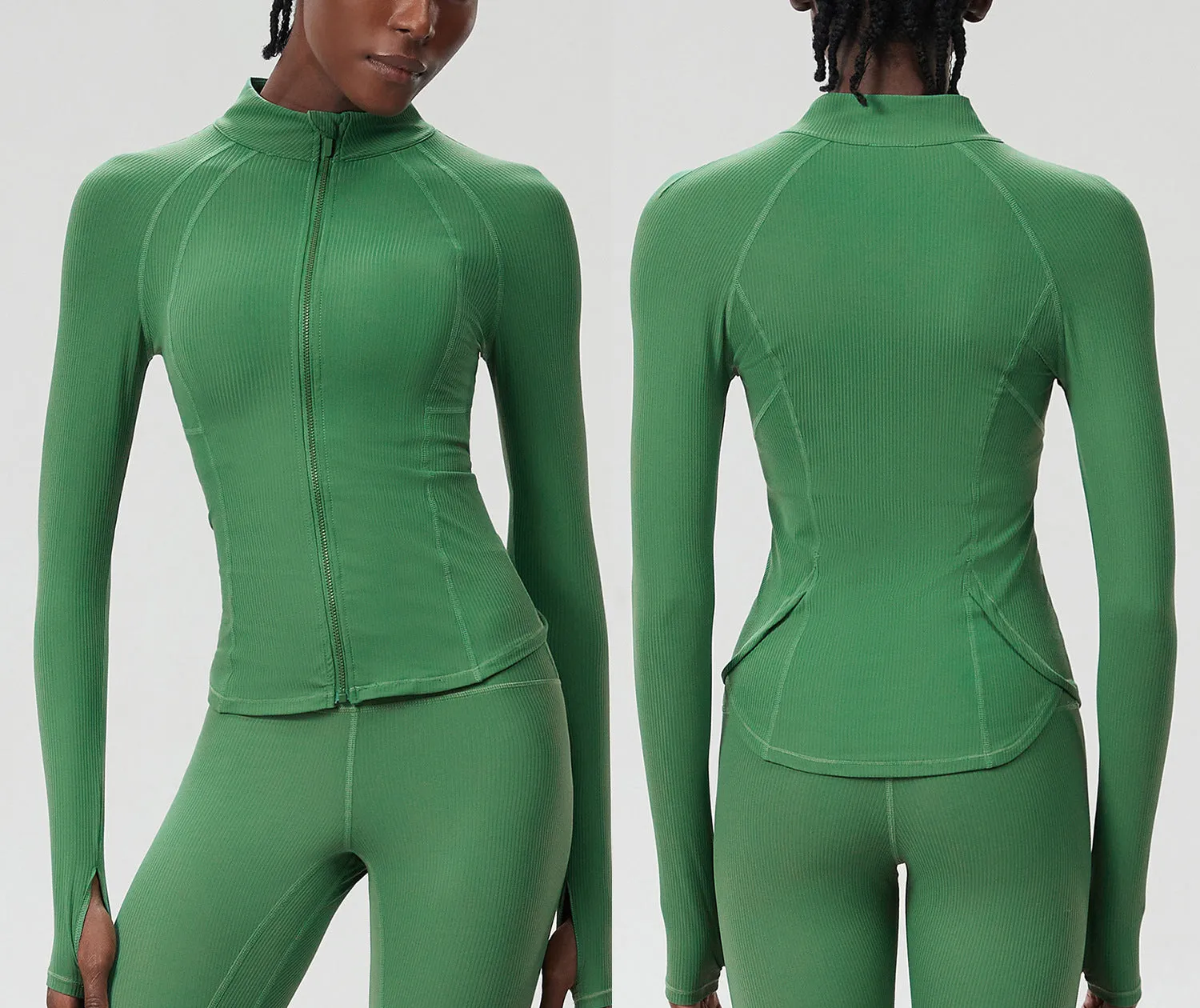 Sleek High-Performance Zip-Up Long Sleeve Yoga &amp; Fitness Top