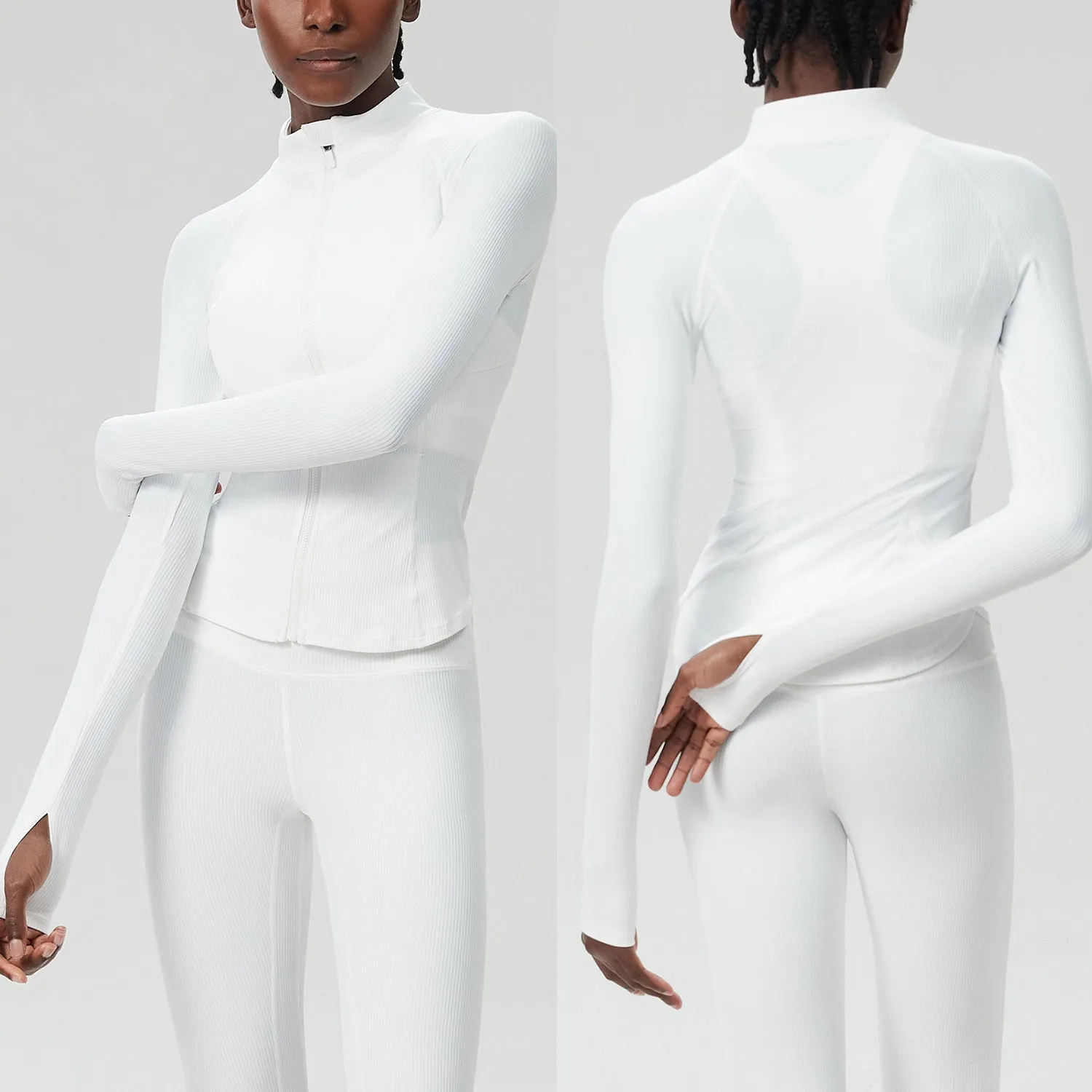 Sleek High-Performance Zip-Up Long Sleeve Yoga &amp; Fitness Top