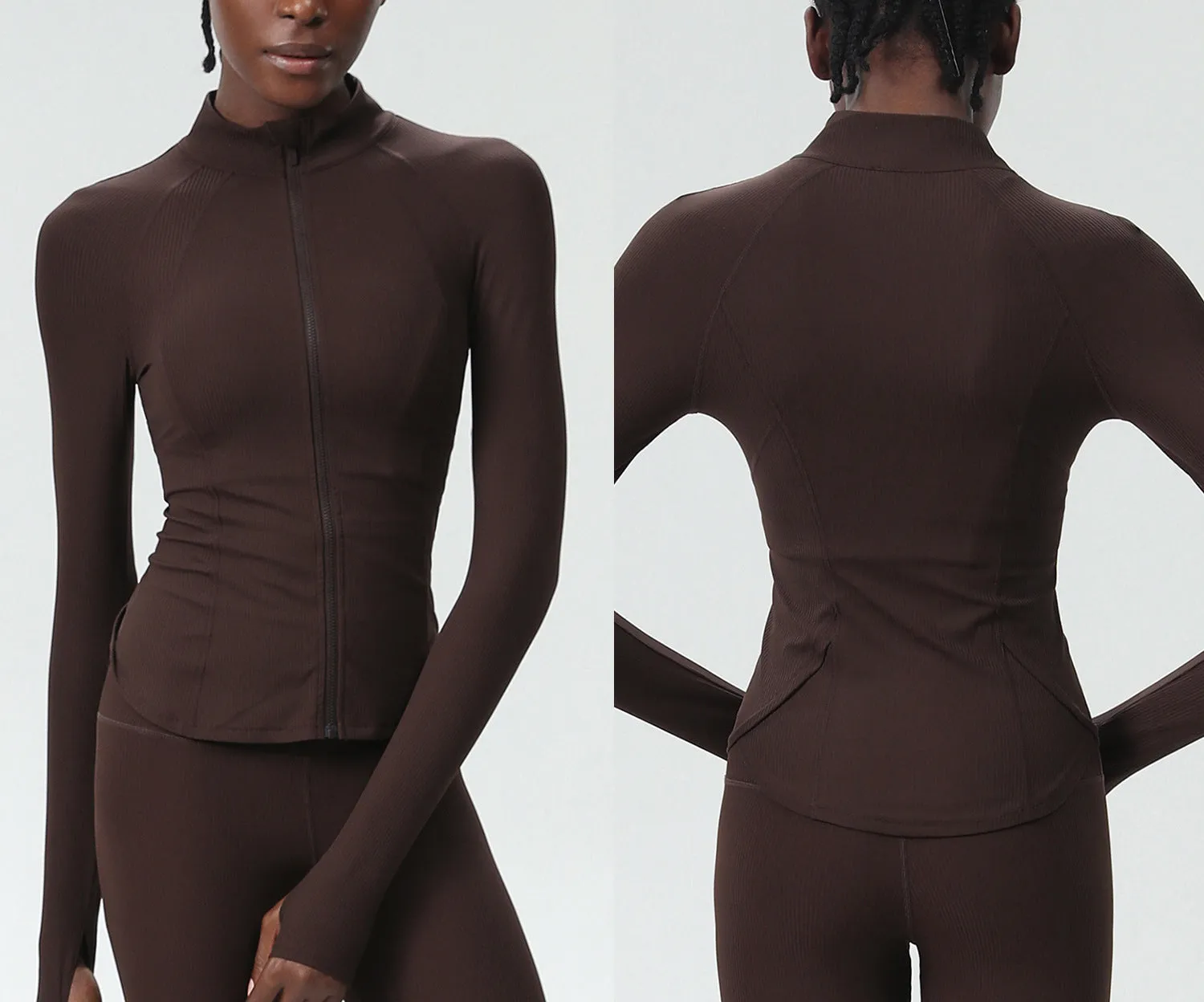 Sleek High-Performance Zip-Up Long Sleeve Yoga &amp; Fitness Top