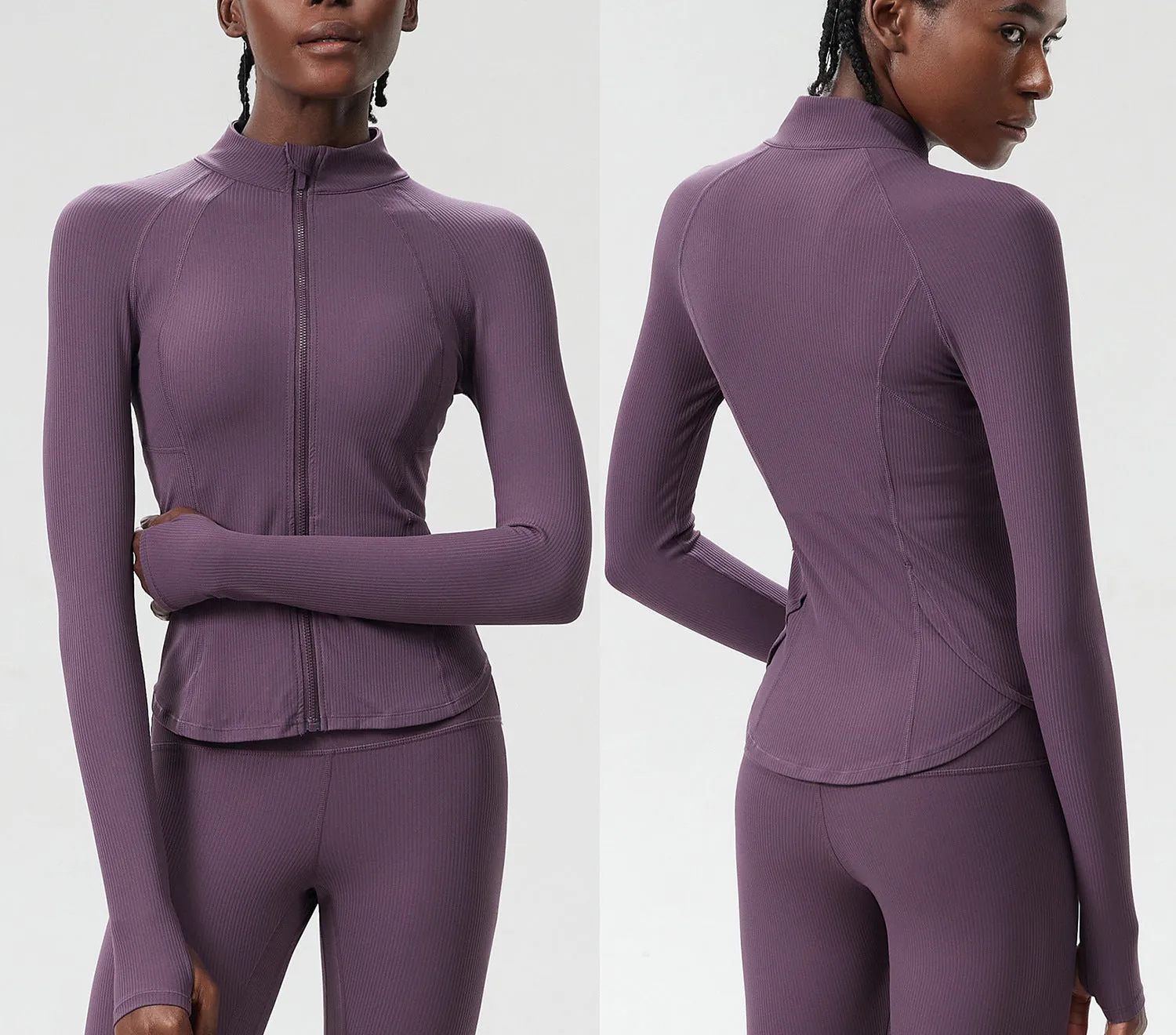 Sleek High-Performance Zip-Up Long Sleeve Yoga &amp; Fitness Top